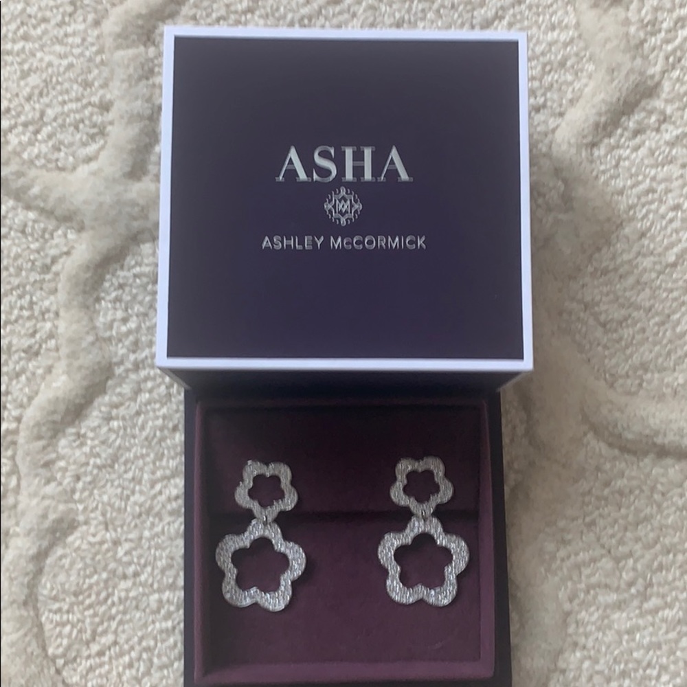 Asha Olivia Flower Pave Earrings